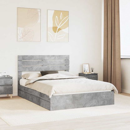 vidaXL Aufbewahrungsbett Beton Grau 150 x 200 cm Holzwerkstoff