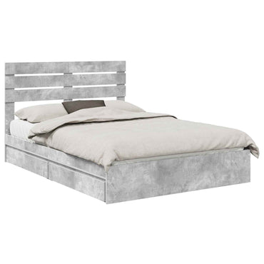 vidaXL Aufbewahrungsbett Beton Grau 150 x 200 cm Holzwerkstoff