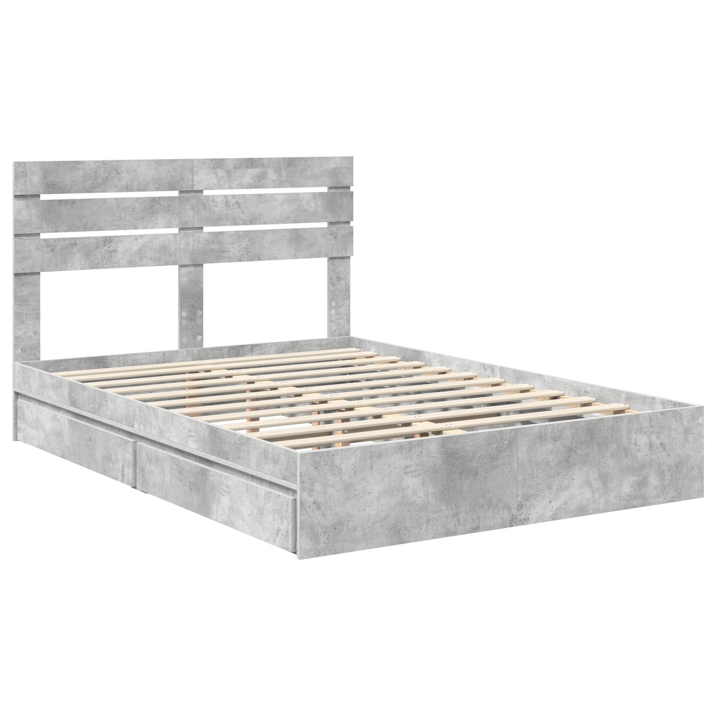 vidaXL Aufbewahrungsbett Beton Grau 150 x 200 cm Holzwerkstoff