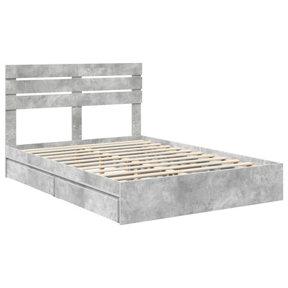 vidaXL Aufbewahrungsbett Beton Grau 150 x 200 cm Holzwerkstoff