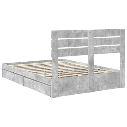 vidaXL Aufbewahrungsbett Beton Grau 150 x 200 cm Holzwerkstoff
