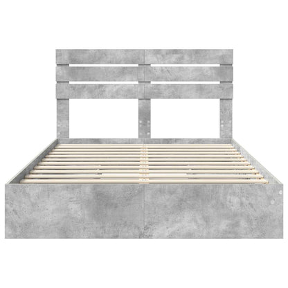 vidaXL Aufbewahrungsbett Beton Grau 150 x 200 cm Holzwerkstoff