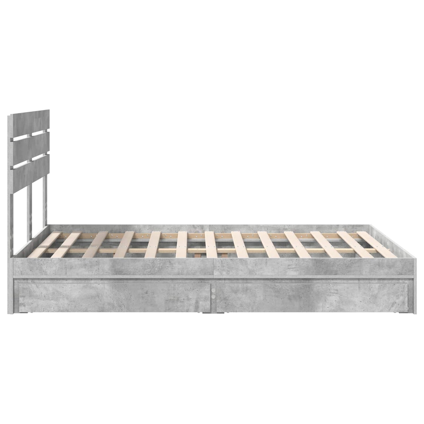 vidaXL Aufbewahrungsbett Beton Grau 150 x 200 cm Holzwerkstoff
