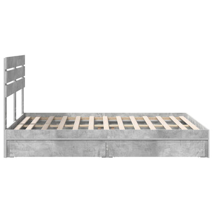 vidaXL Aufbewahrungsbett Beton Grau 150 x 200 cm Holzwerkstoff