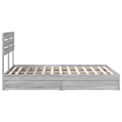 vidaXL Aufbewahrungsbett Graues Sonoma 150 x 200 cm Holzwerkstoff