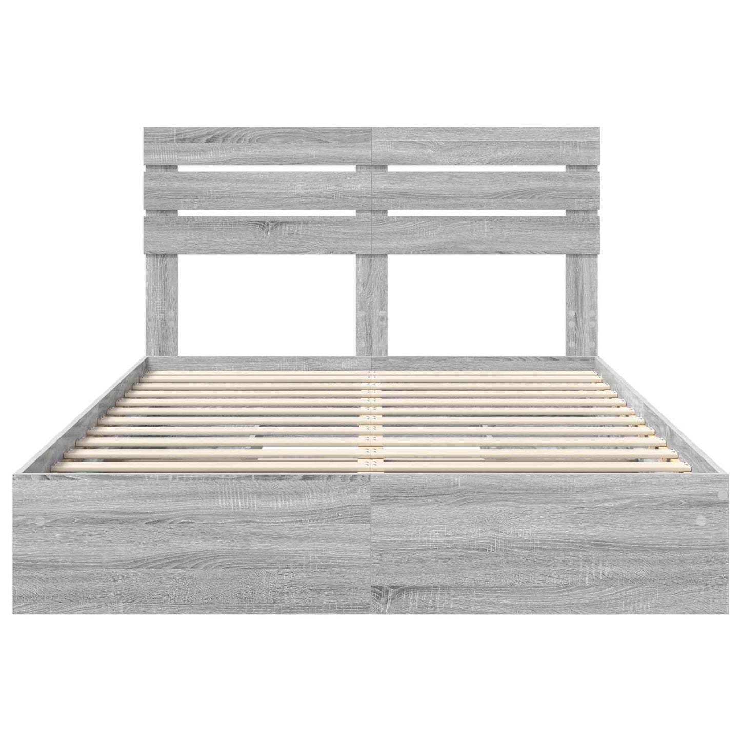 vidaXL Lit de rangement gris Sonoma 140 x 200 cm en bois d'ingénierie