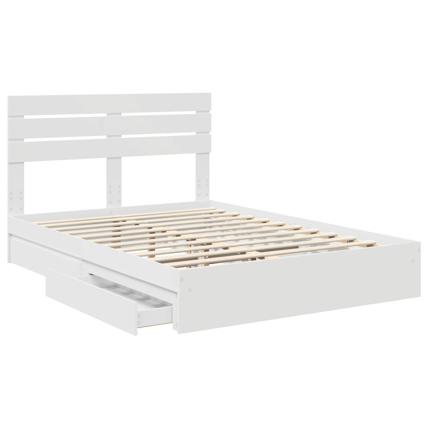vidaXL Lit de rangement avec tête de lit Blanc 140 x 190 cm Bois d'ingénierie
