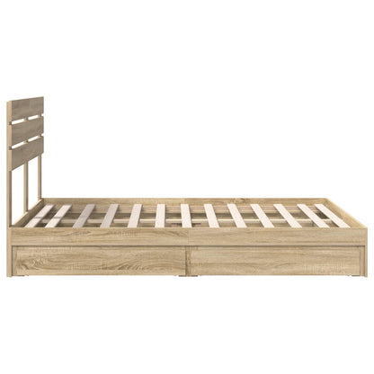 vidaXL Aufbewahrungsbett Sonoma-Eiche 140 x 190 cm Holzwerkstoff