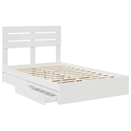 vidaXL Aufbewahrungsbett mit Kopfteil Weiß 135 x 190 cm Holzwerkstoff
