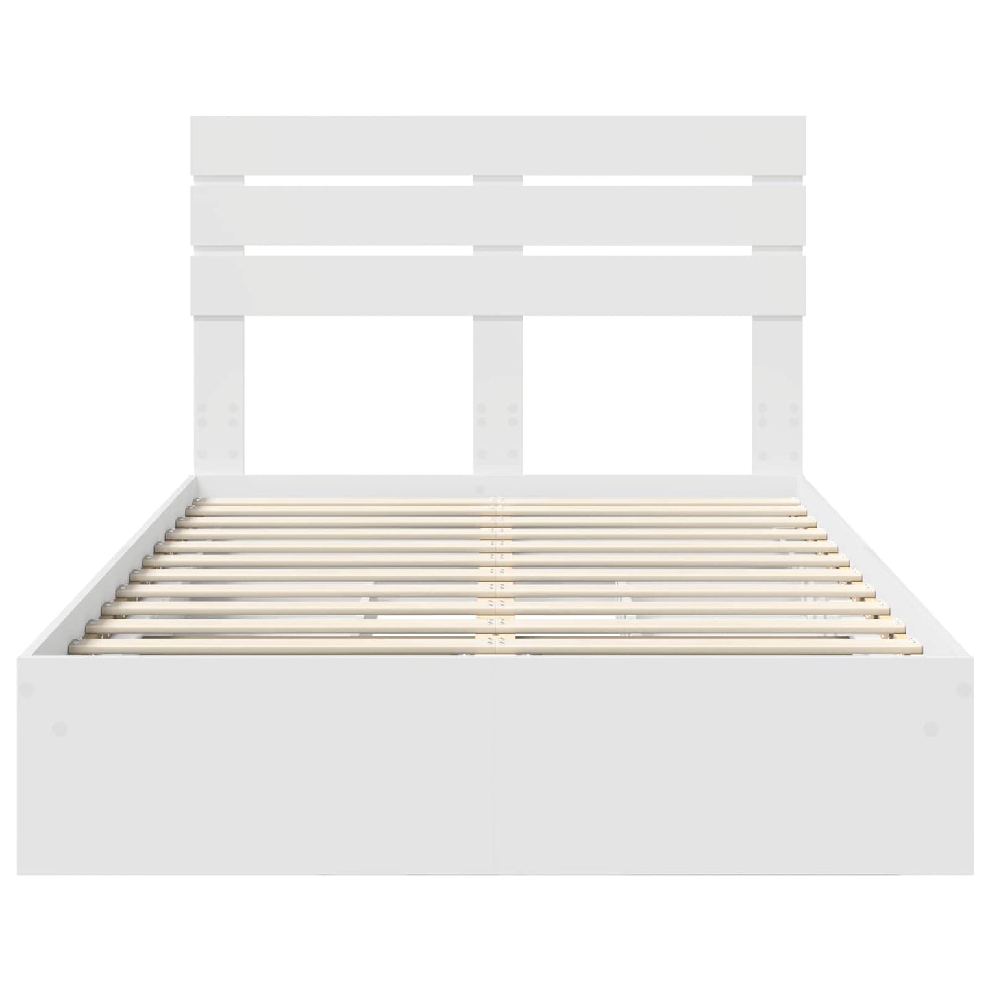 vidaXL Aufbewahrungsbett mit Kopfteil Weiß 135 x 190 cm Holzwerkstoff