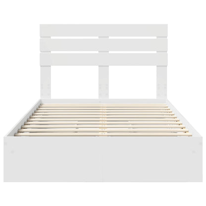 vidaXL Aufbewahrungsbett mit Kopfteil Weiß 135 x 190 cm Holzwerkstoff