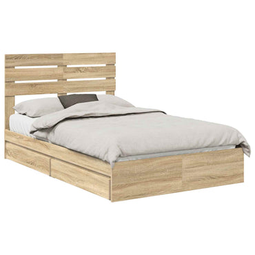 vidaXL Aufbewahrungsbett Sonoma-Eiche 135 x 190 cm Holzwerkstoff