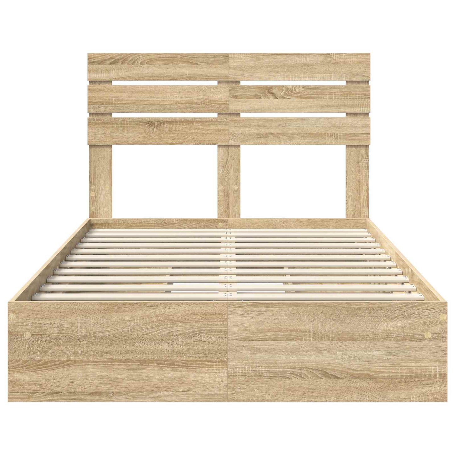 vidaXL Aufbewahrungsbett Sonoma-Eiche 135 x 190 cm Holzwerkstoff