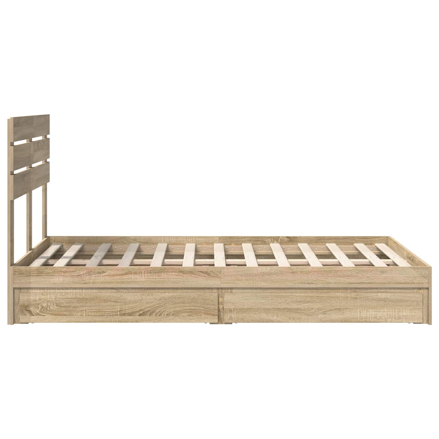 vidaXL Aufbewahrungsbett Sonoma-Eiche 135 x 190 cm Holzwerkstoff
