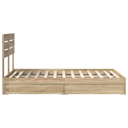 vidaXL Aufbewahrungsbett Sonoma-Eiche 135 x 190 cm Holzwerkstoff