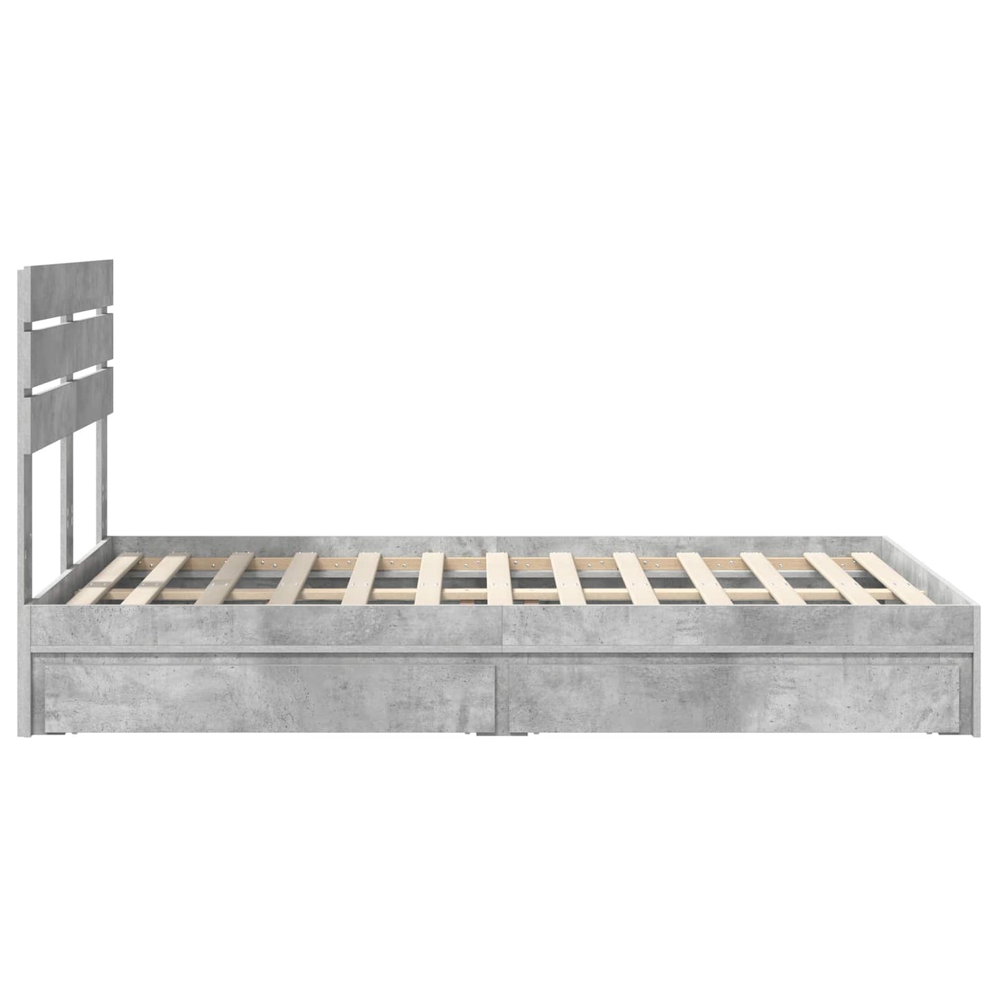 vidaXL Aufbewahrungsbett Beton Grau 135 x 190 cm Holzwerkstoff