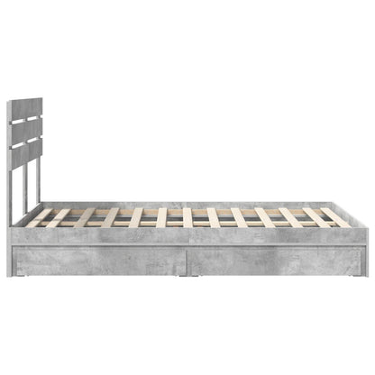 vidaXL Aufbewahrungsbett Beton Grau 135 x 190 cm Holzwerkstoff
