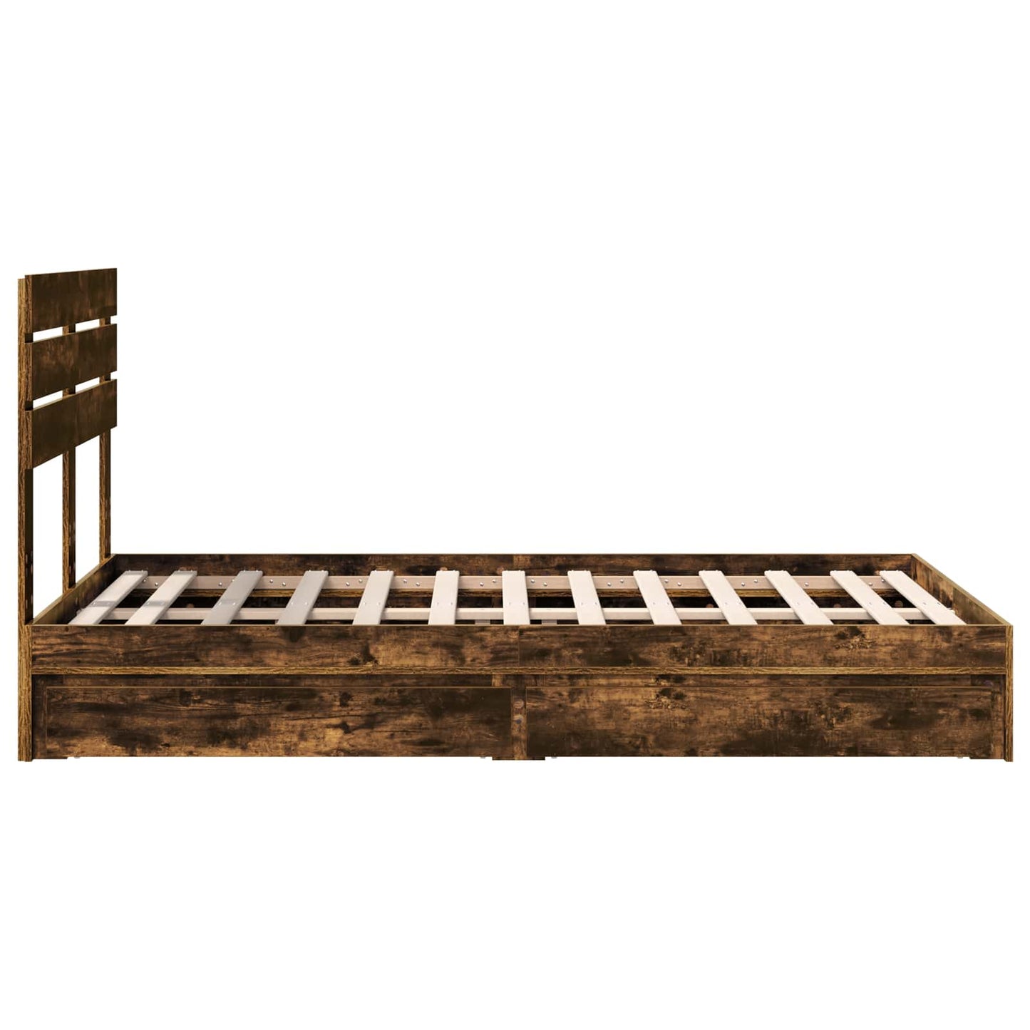vidaXL Aufbewahrungsbett Geräucherte Eiche 135 x 190 cm Holzwerkstoff