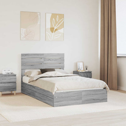 vidaXL Aufbewahrungsbett Graues Sonoma 135 x 190 cm Holzwerkstoff