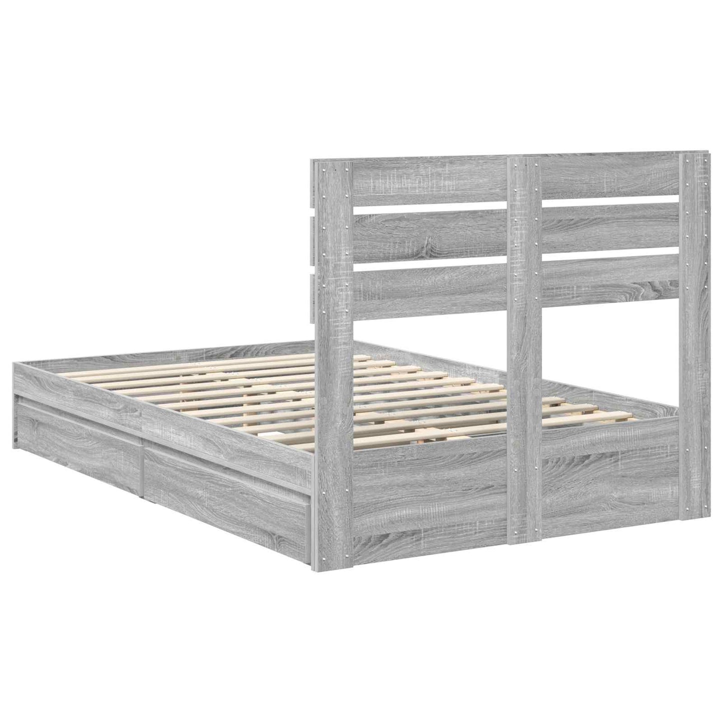 vidaXL Aufbewahrungsbett Graues Sonoma 135 x 190 cm Holzwerkstoff