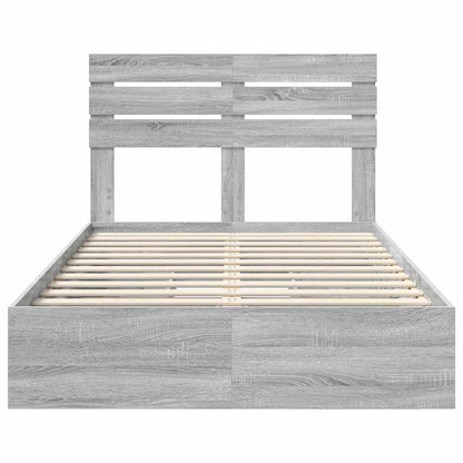 vidaXL Aufbewahrungsbett Graues Sonoma 135 x 190 cm Holzwerkstoff