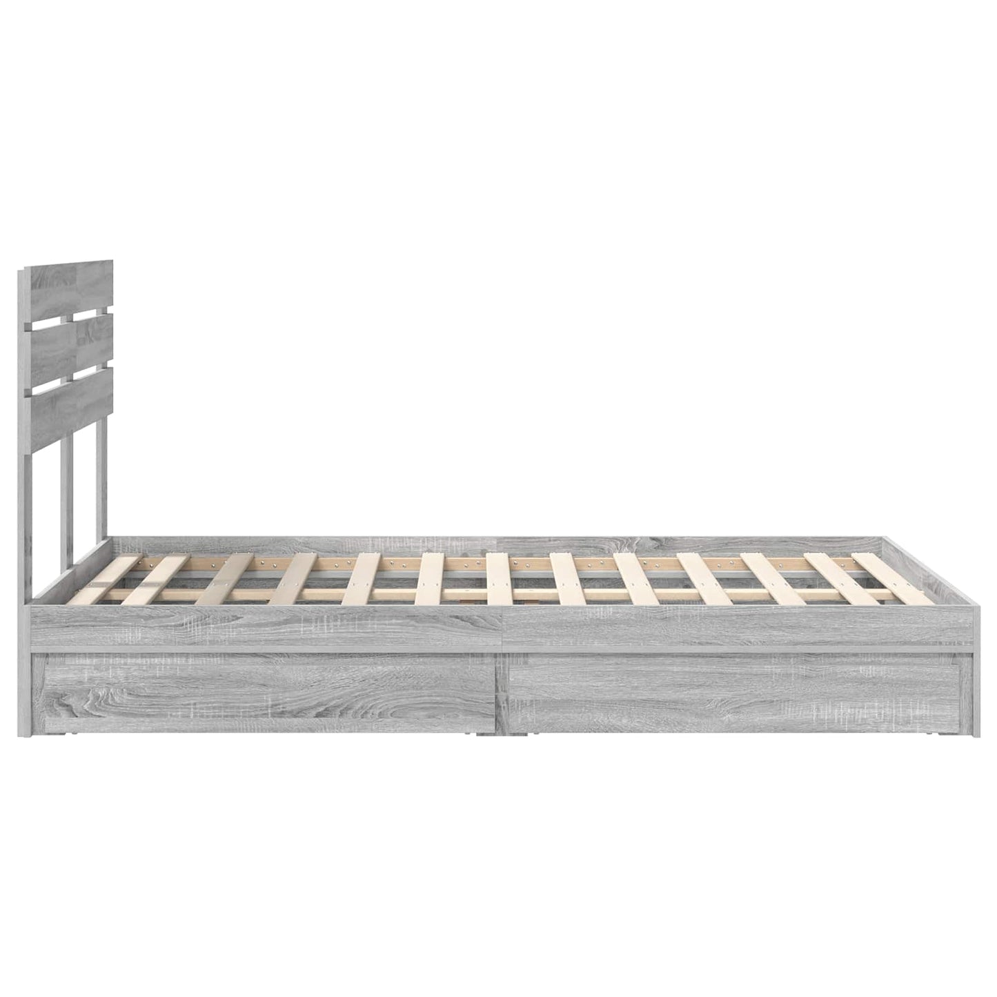 vidaXL Aufbewahrungsbett Graues Sonoma 135 x 190 cm Holzwerkstoff