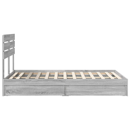 vidaXL Aufbewahrungsbett Graues Sonoma 135 x 190 cm Holzwerkstoff