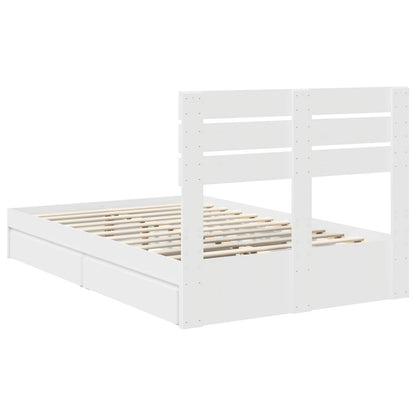 vidaXL Aufbewahrungsbett mit Kopfteil Weiß 120 x 190 cm Holzwerkstoff