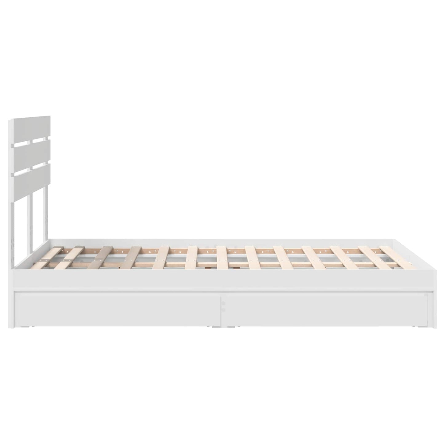 vidaXL Aufbewahrungsbett mit Kopfteil Weiß 120 x 190 cm Holzwerkstoff