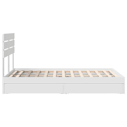 vidaXL Aufbewahrungsbett mit Kopfteil Weiß 120 x 190 cm Holzwerkstoff