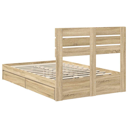 vidaXL Aufbewahrungsbett Sonoma-Eiche 120 x 190 cm Holzwerkstoff