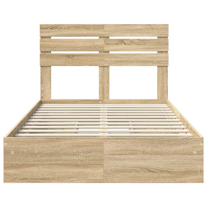 vidaXL Aufbewahrungsbett Sonoma-Eiche 120 x 190 cm Holzwerkstoff