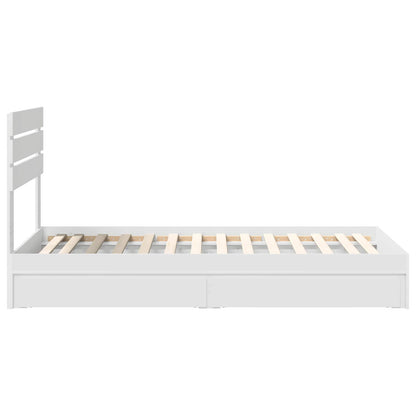 vidaXL Aufbewahrungsbett mit Kopfteil Weiß 90 x 200 cm Holzwerkstoff