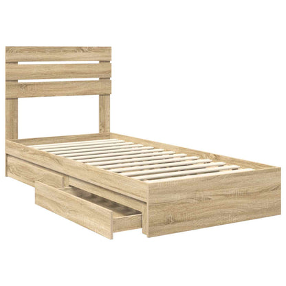 vidaXL Aufbewahrungsbett Sonoma-Eiche 90 x 200 cm Holzwerkstoff