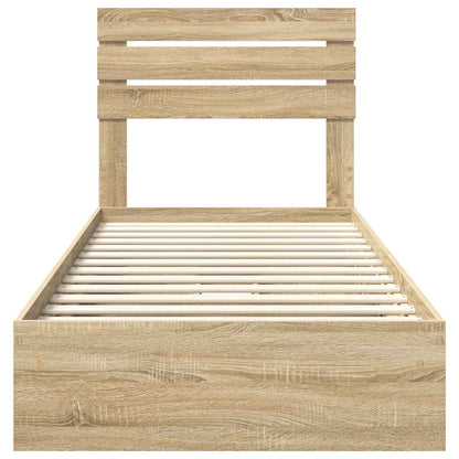 vidaXL Aufbewahrungsbett Sonoma-Eiche 90 x 200 cm Holzwerkstoff