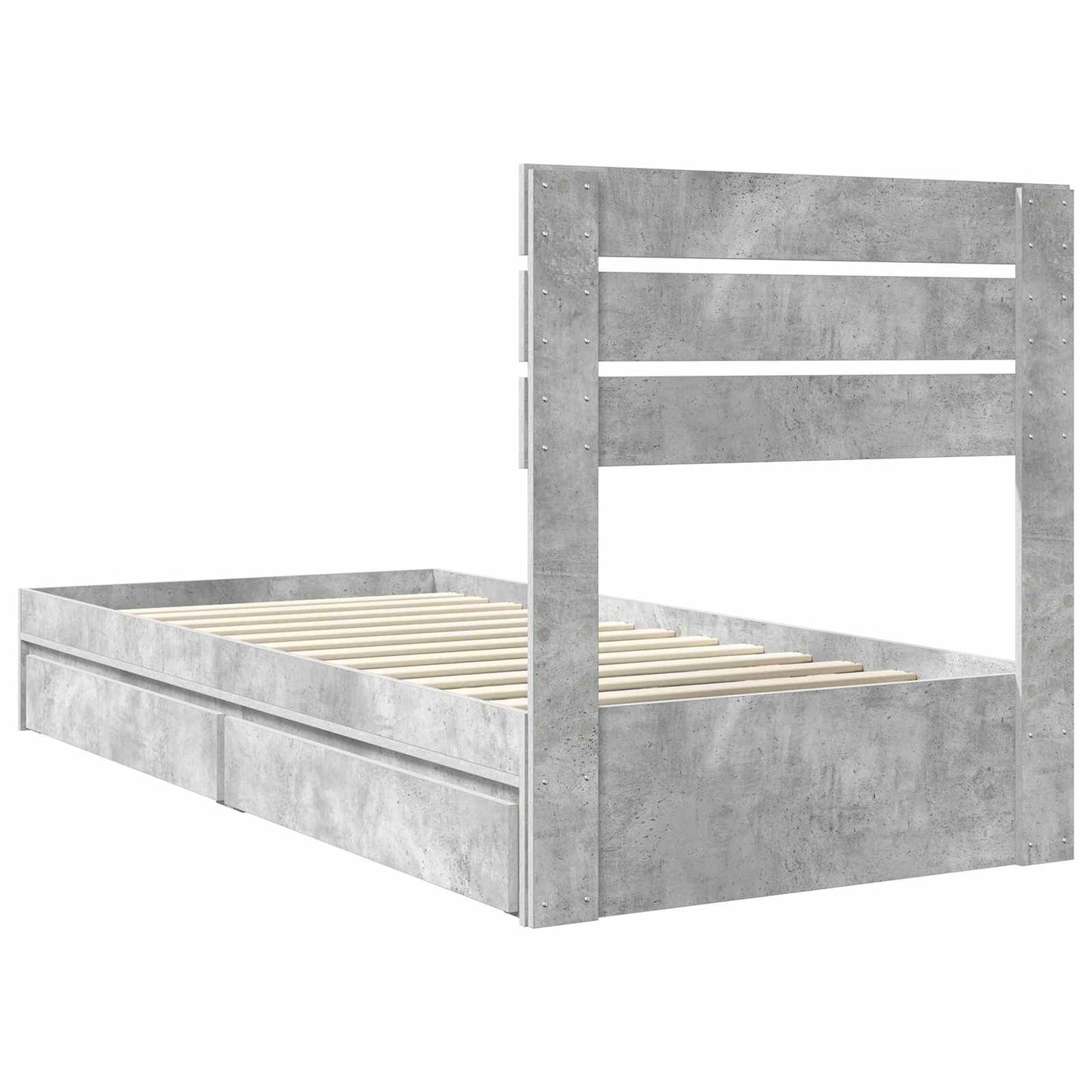 vidaXL Aufbewahrungsbett Beton Grau 90 x 200 cm Holzwerkstoff