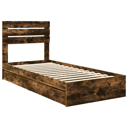 vidaXL Aufbewahrungsbett Geräucherte Eiche 90 x 200 cm Holzwerkstoff