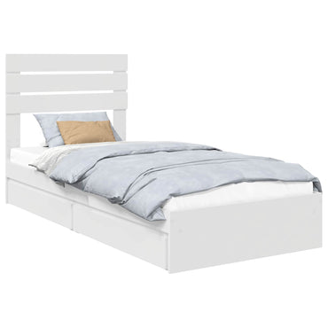 vidaXL Aufbewahrungsbett mit Kopfteil Weiß 90 x 190 cm Holzwerkstoff