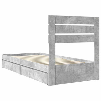 vidaXL Aufbewahrungsbett Beton Grau 90 x 190 cm Holzwerkstoff