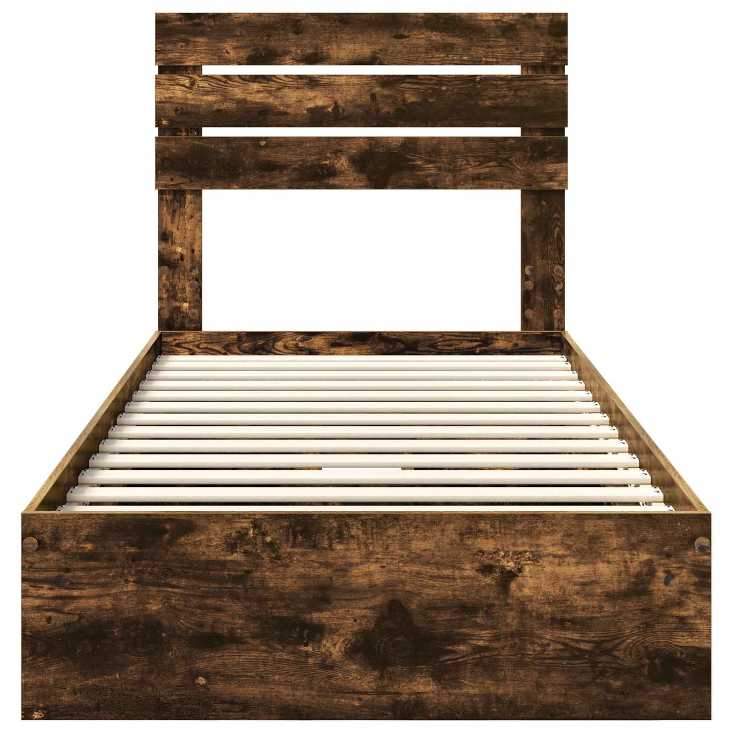 vidaXL Lit de rangement en aggloméré chêne fumé 90 x 190 cm