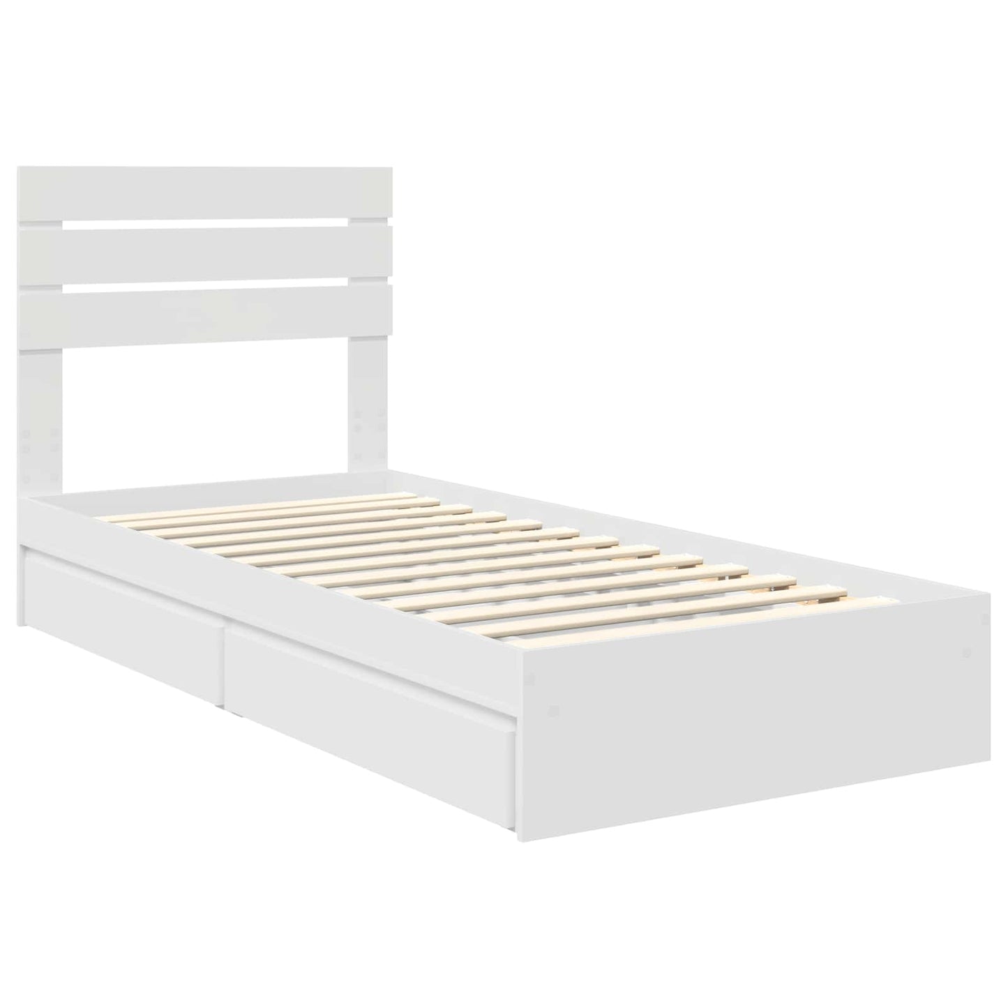 vidaXL Aufbewahrungsbett mit Kopfteil Weiß 75 x 190 cm Holzwerkstoff