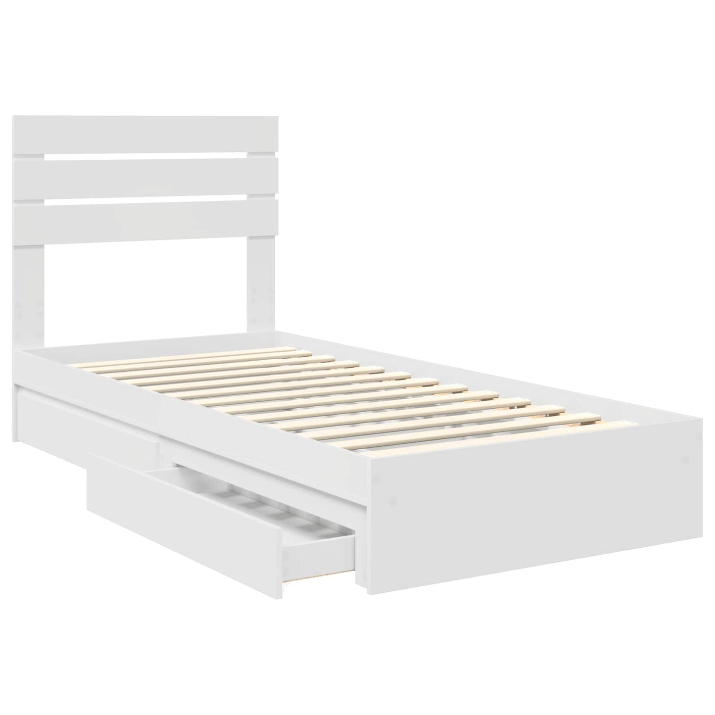 vidaXL Aufbewahrungsbett mit Kopfteil Weiß 75 x 190 cm Holzwerkstoff