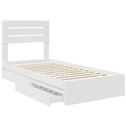 vidaXL Aufbewahrungsbett mit Kopfteil Weiß 75 x 190 cm Holzwerkstoff