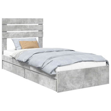 vidaXL Aufbewahrungsbett Beton Grau 70 x 190 cm Holzwerkstoff