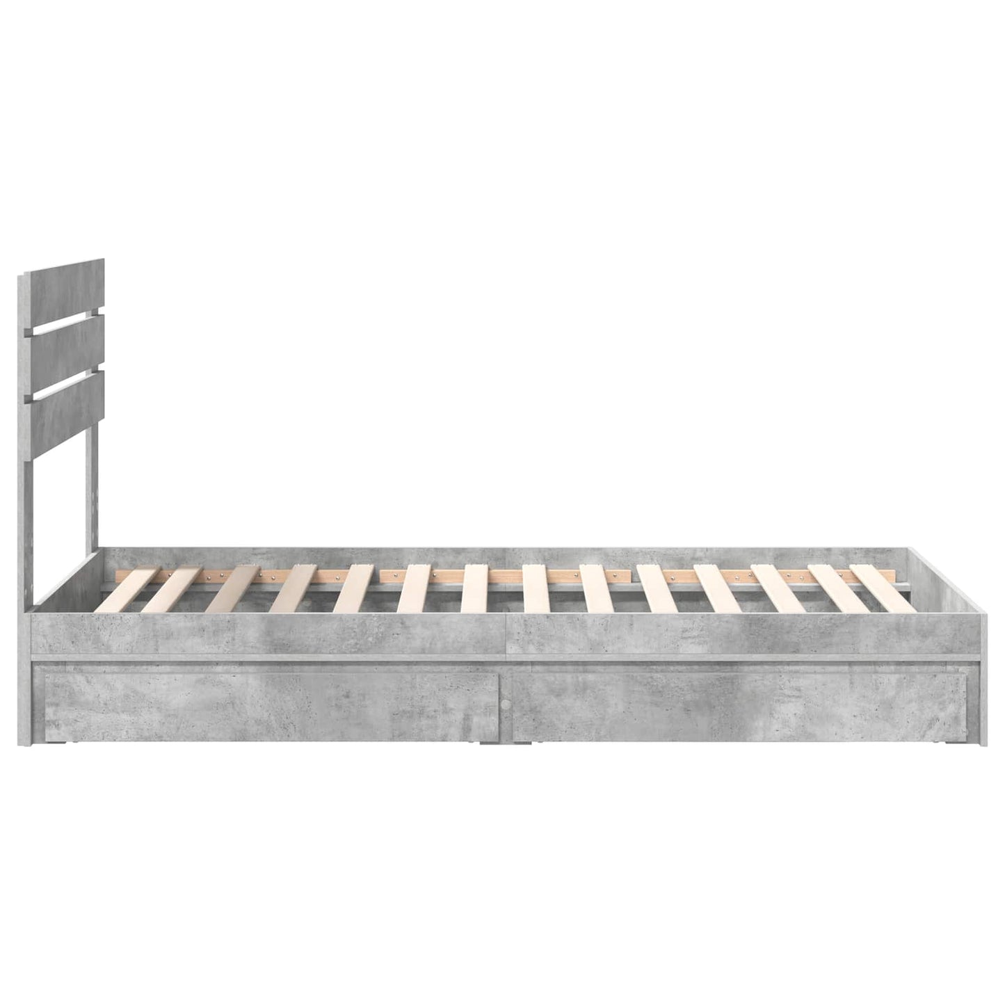 vidaXL Aufbewahrungsbett Beton Grau 70 x 190 cm Holzwerkstoff