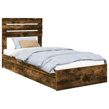 vidaXL Aufbewahrungsbett Geräucherte Eiche 75 x 190 cm Holzwerkstoff