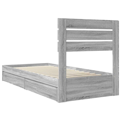 vidaXL Aufbewahrungsbett Graues Sonoma 75 x 190 cm Holzwerkstoff