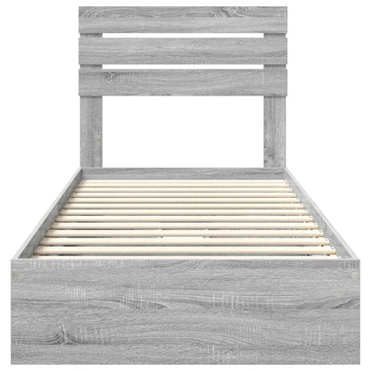 vidaXL Aufbewahrungsbett Graues Sonoma 75 x 190 cm Holzwerkstoff