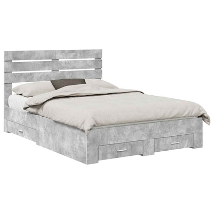 Bettgestell mit Schubladen mit Kopfteil Holzwerkstoff