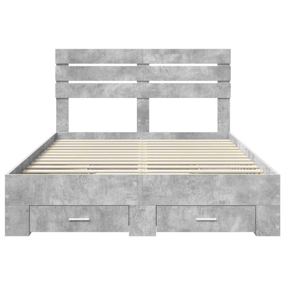 Bettgestell mit Schubladen mit Kopfteil Holzwerkstoff